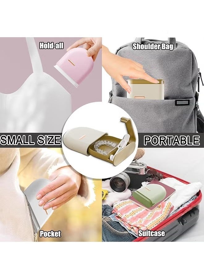 علبة تقويم أسنان مزودة بفتحات تهوية، علبة تقويم رفيعة قابلة للسحب، متوافقة مع مجموعة واقيات الفم، تقويم أسنان عصري مع أداة إزالة المثبت وفرشاة - Image 5